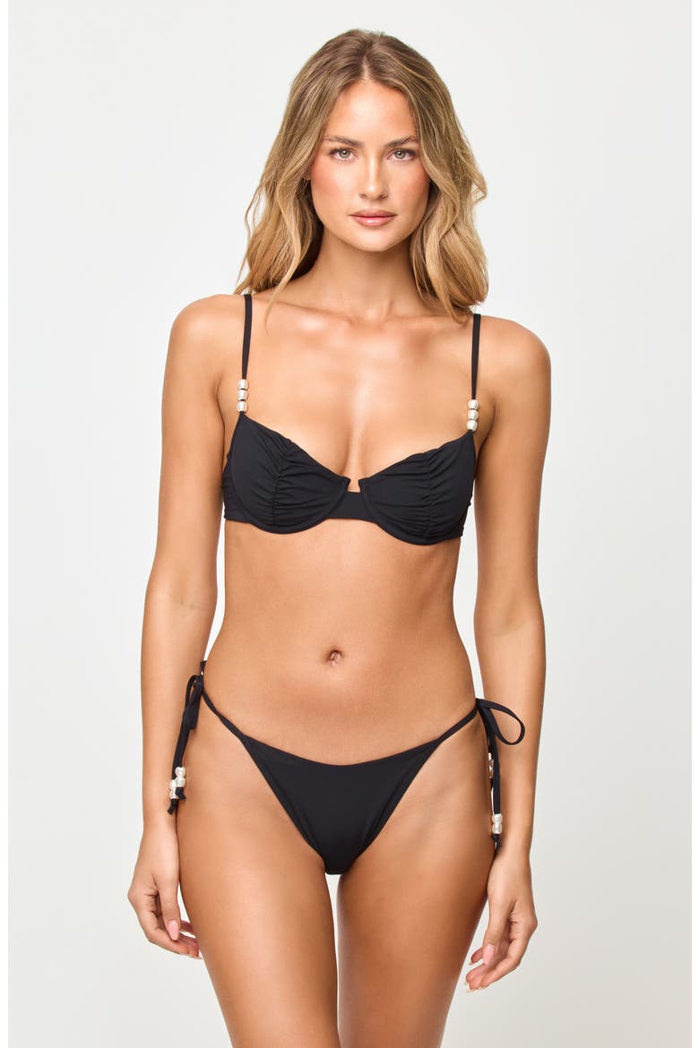 Dame Underwire Bikini Top, Alternate, color, BLACK