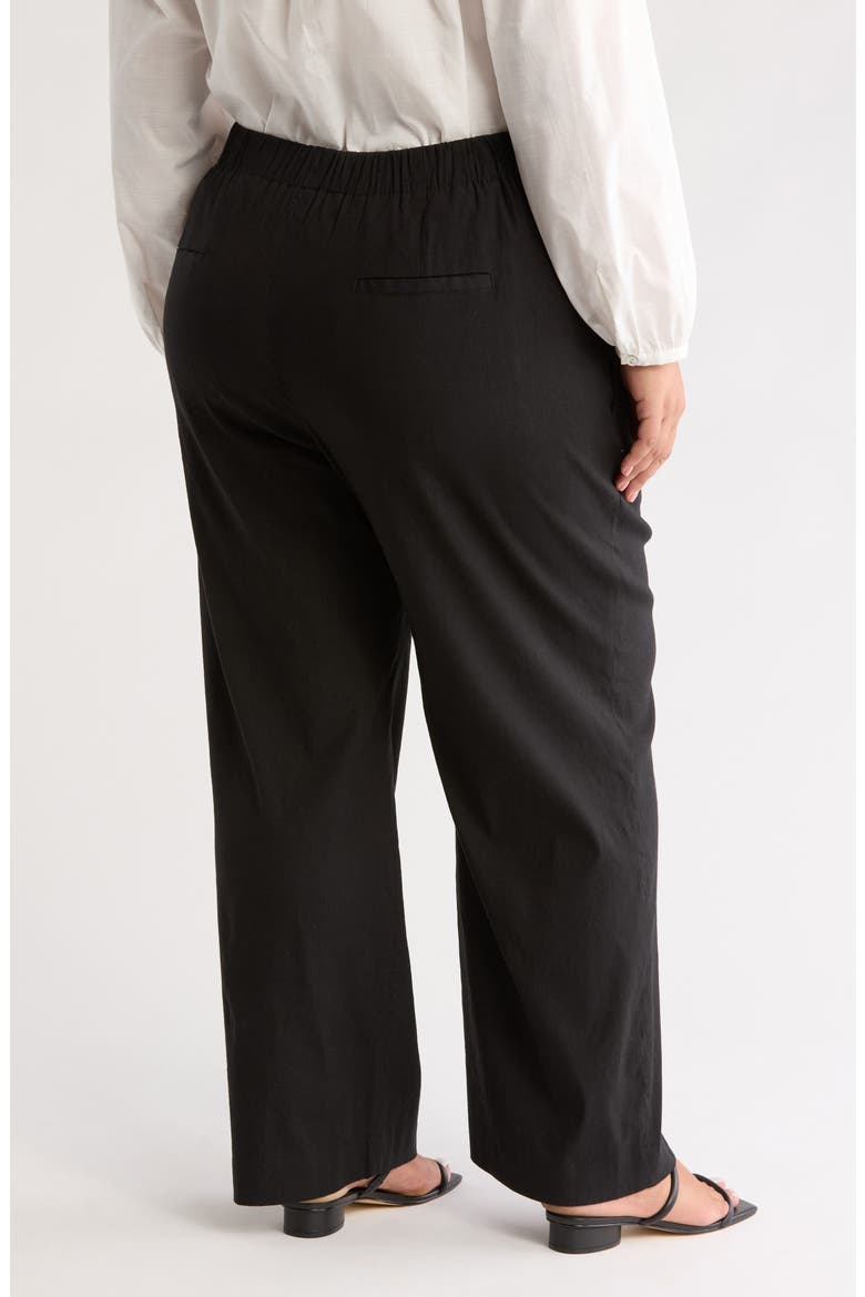 Pleat Front Pull-On Pants, Alternate, color, BLACK