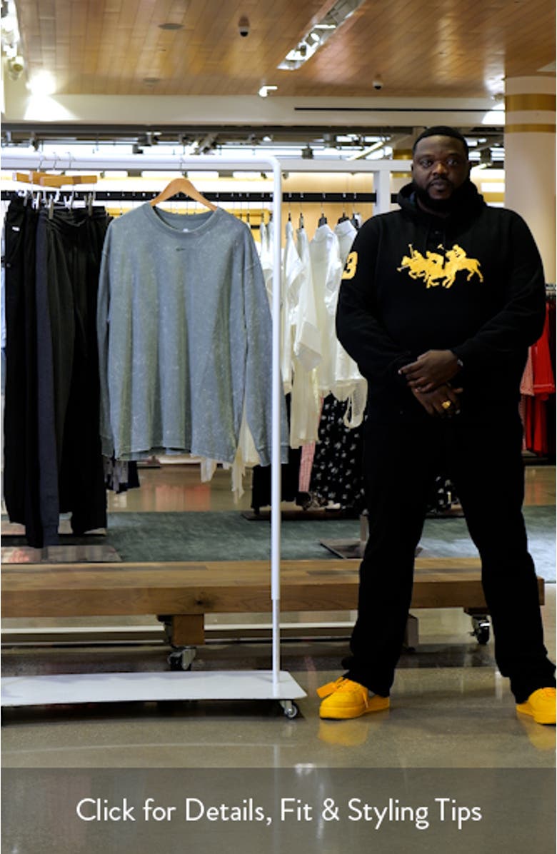 Sportswear Loose Fit Long Sleeve Slub Cotton Graphic T-Shirt, sales video thumbnail