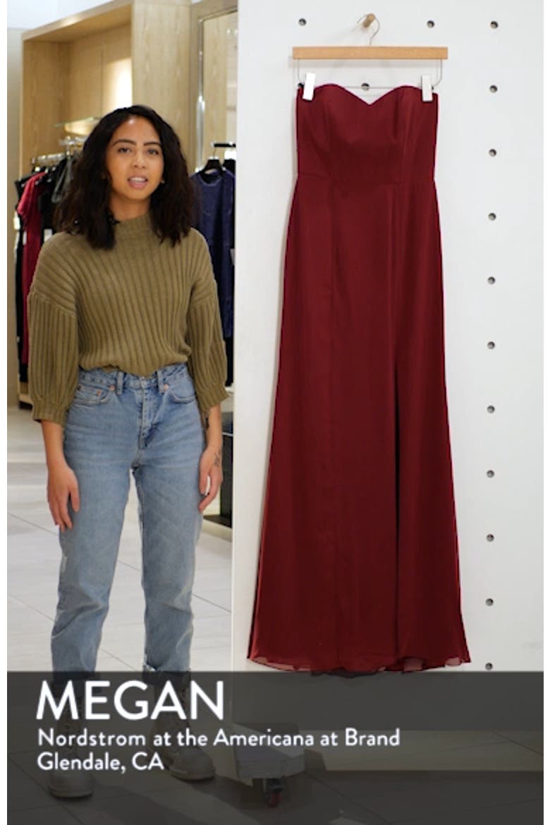 Strapless Chiffon Trumpet Gown video