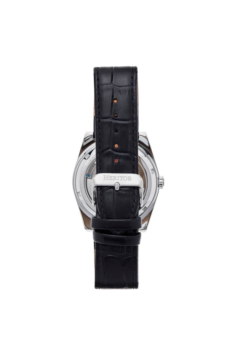 Heritor Automatic Daxton Skeleton Watch, Alternate, color, Black/White