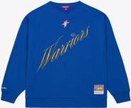 Mitchell & Ness Women's Mitchell & Ness Royal Golden State Warriors Hardwood Classics Script Lightweight Sweatshirt