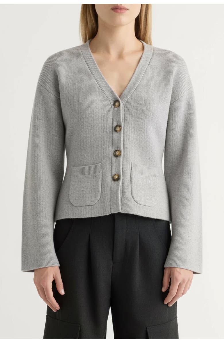 Modern Citizen Elinor Organic Cotton Wool V-Neck Cardigan, Alternate, color, 