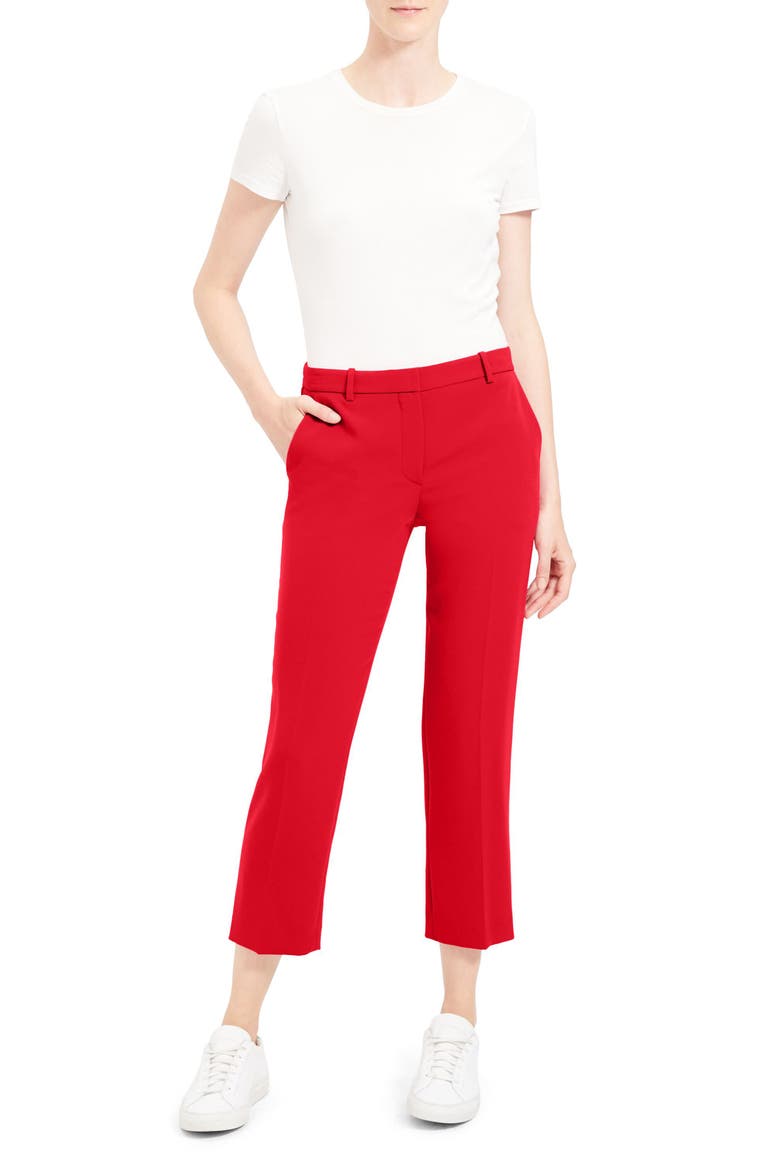 Tailored Ankle Trousers, Alternate, color, GERANIUM