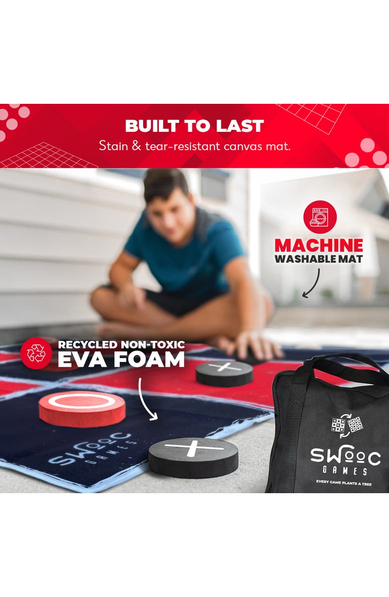 Swooc Games Giant Checkers & Tic Tac Toe Game, Alternate, color, Black, Red