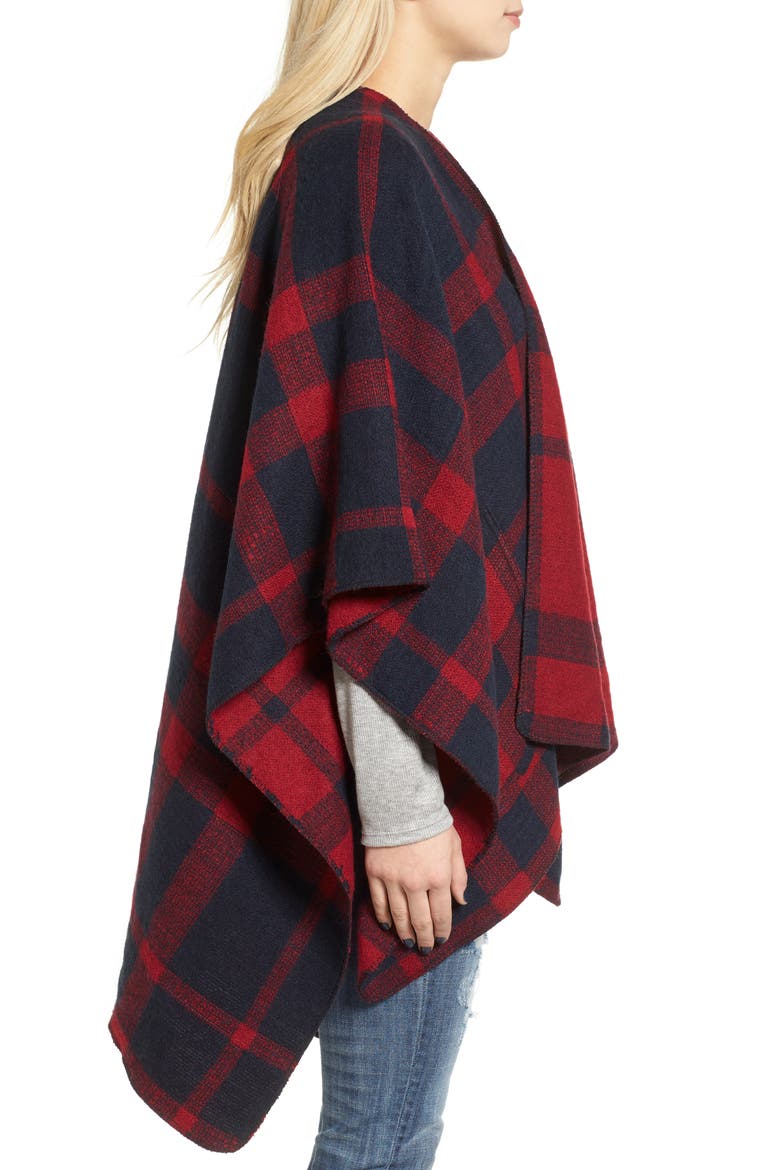 Buffalo Plaid Cape, Alternate, color, RED
