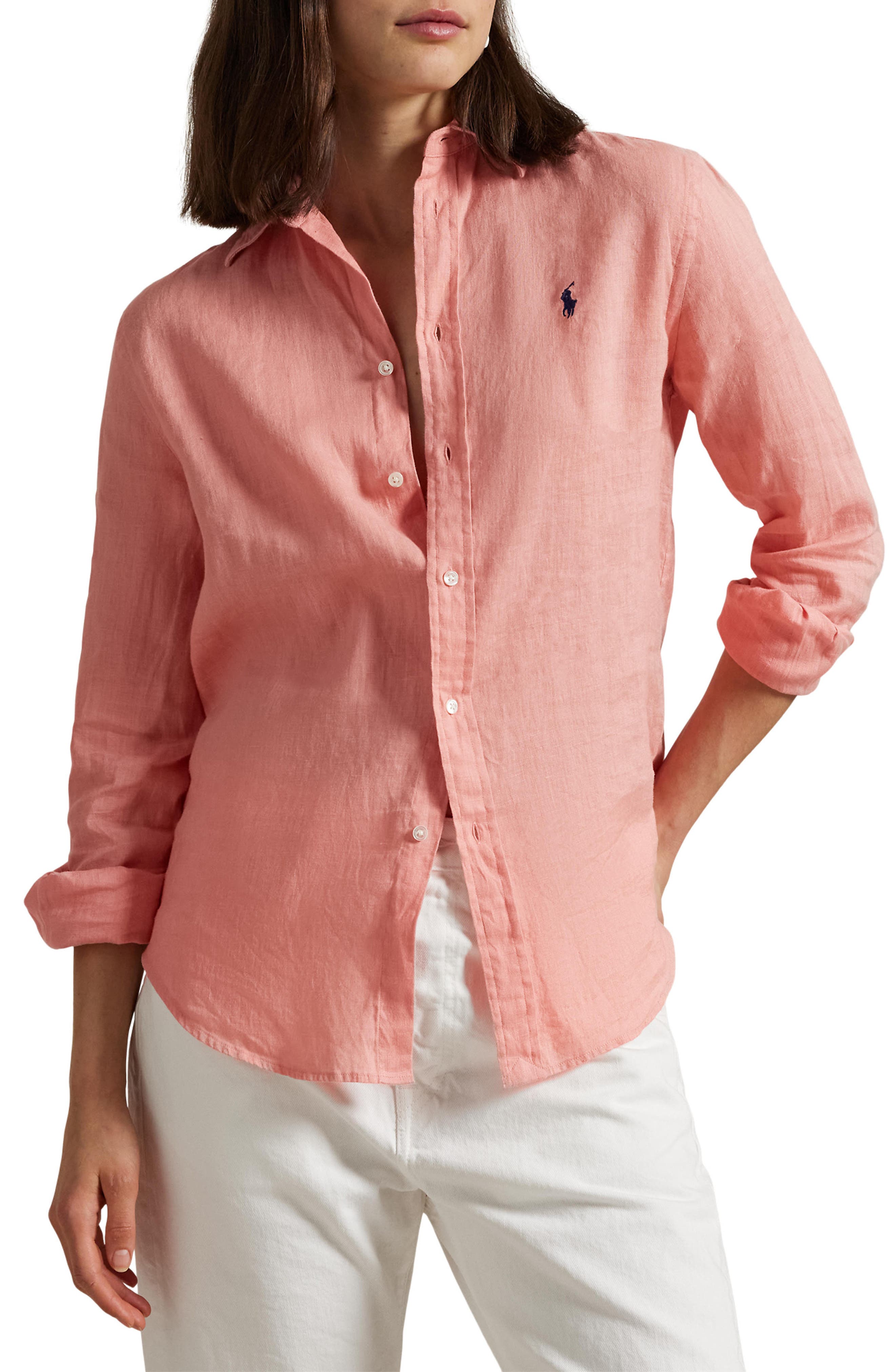 POLO RALPH LAUREN POLO RALPH LAUREN CLASSIC FIT LINEN BUTTON-UP SHIRT