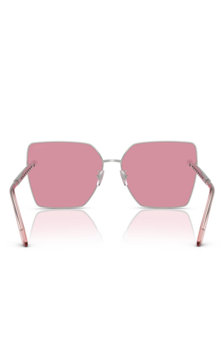 Versace 63mm Oversize Square Sunglasses, Alternate, color, Silver