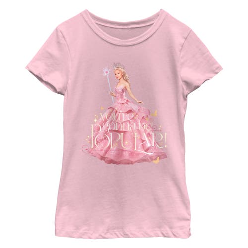 Girl's Wicked Glinda You're Gonna Be Popular  Graphic T-Shirt in Light Pink  product