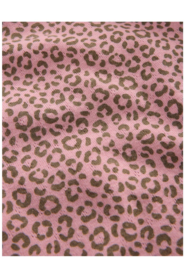Kids' Leopard Print Long Sleeve Pointelle Tee, Alternate, color, PINK LEOPARD