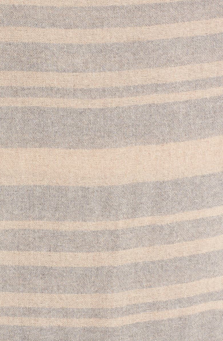 Eileen Fisher Stripe Cashmere & Wool Scarf, Alternate, color, 