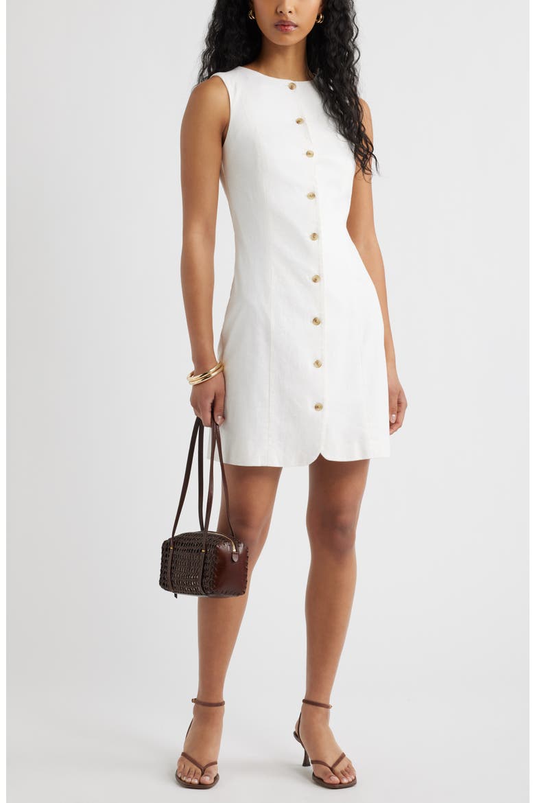 linen button down dress Sleeveless Front IMOGEN and timelessly elegant. Long Sleeve Utility Button Down
