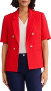 Jones New York Short Sleeve Double Breasted Blazer