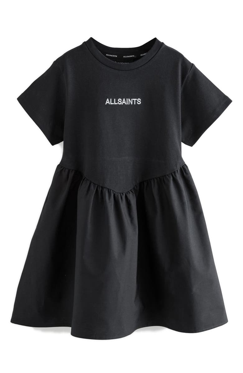 smALLSAINTS by ALLSAINTS Kids' Embroidered Logo Cotton T-Shirt Dress, Main, color, 