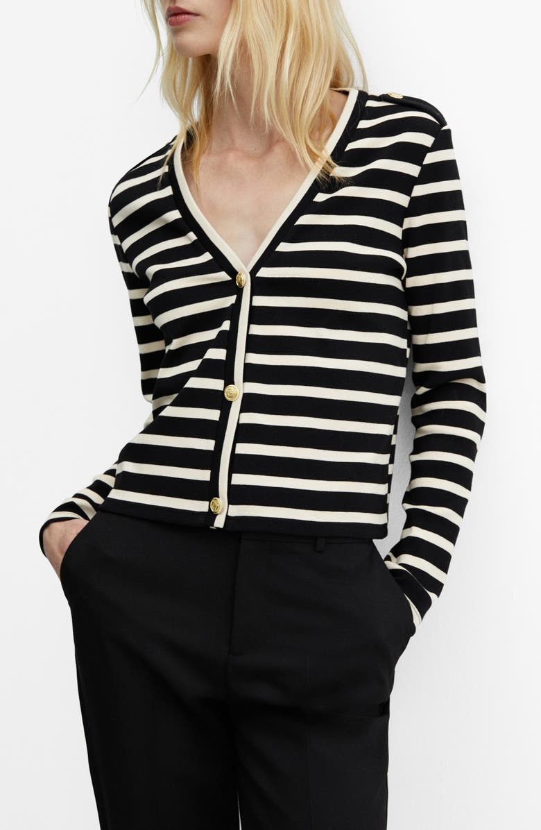 MANGO Stripe Cotton Cardigan, Main, color,