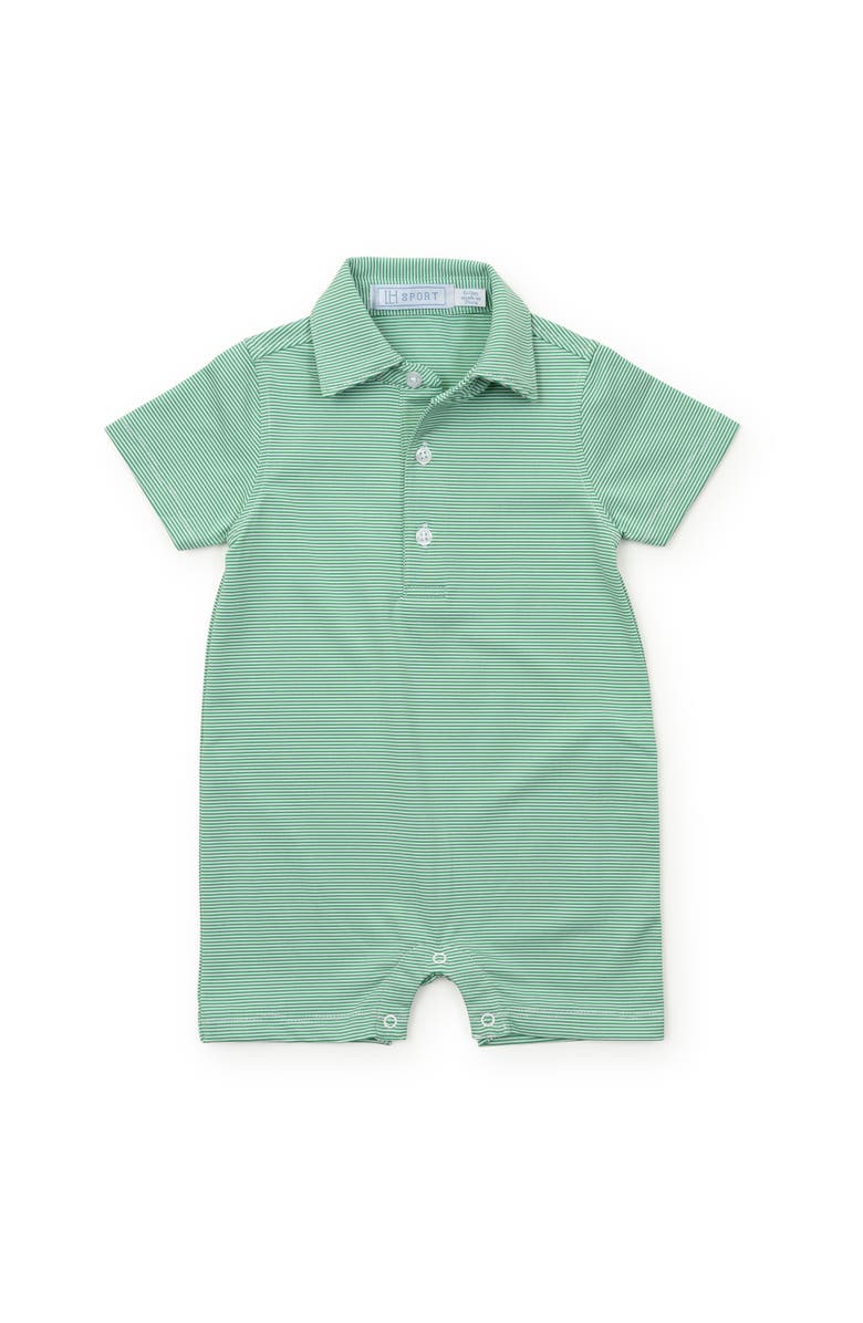 Lila and Hayes Austin Boys' Polo Shortall by LH Sport, Main, color, Green Stripes