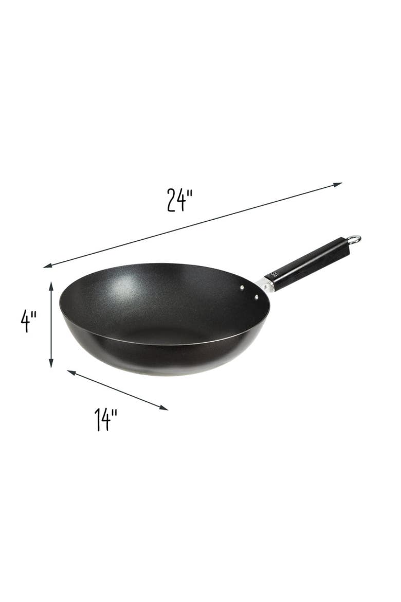 Carbon Steel Excalibur Nonstick Stir Fry Pan with Phenolic Handle, 12-Inch, Alternate, color, Black
