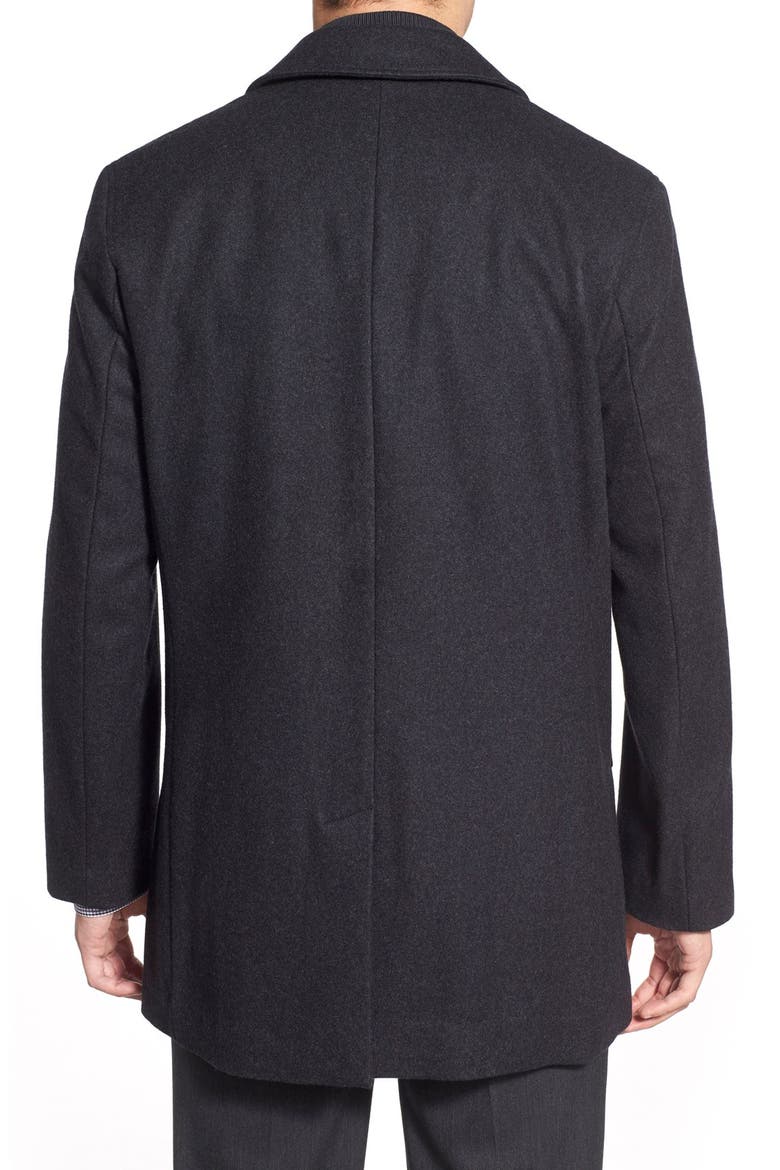 Wool Blend Topcoat with Inset Knit Bib, Alternate, color, CASTLE ROC