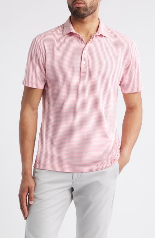 Johnnie-o Dru Stripe Performance Polo In Pink