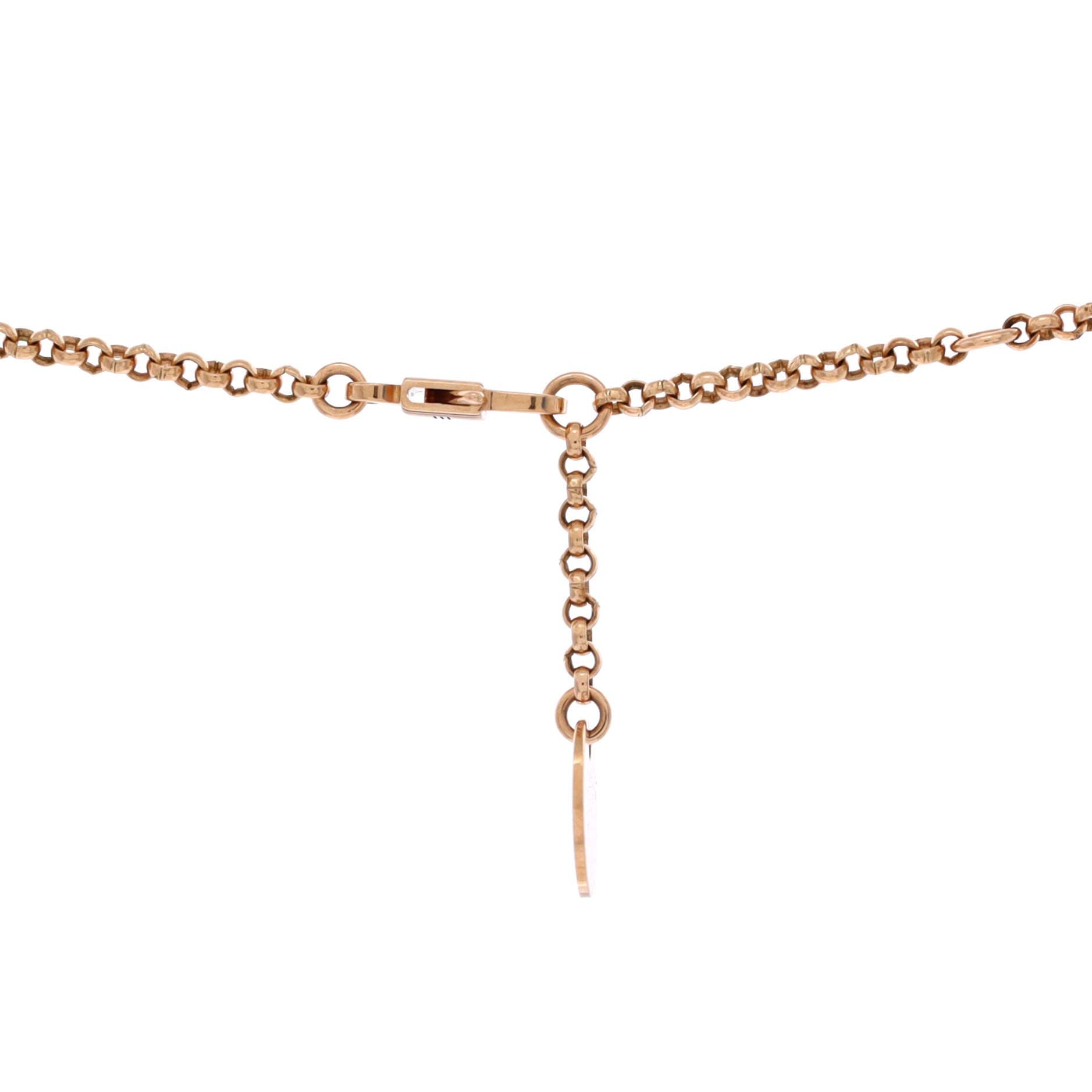 Pre-Owned Hermes Kelly Clochette Pendant Necklace 18K Rose Gold with Diamonds Small, Alternate, color, Rose Gold