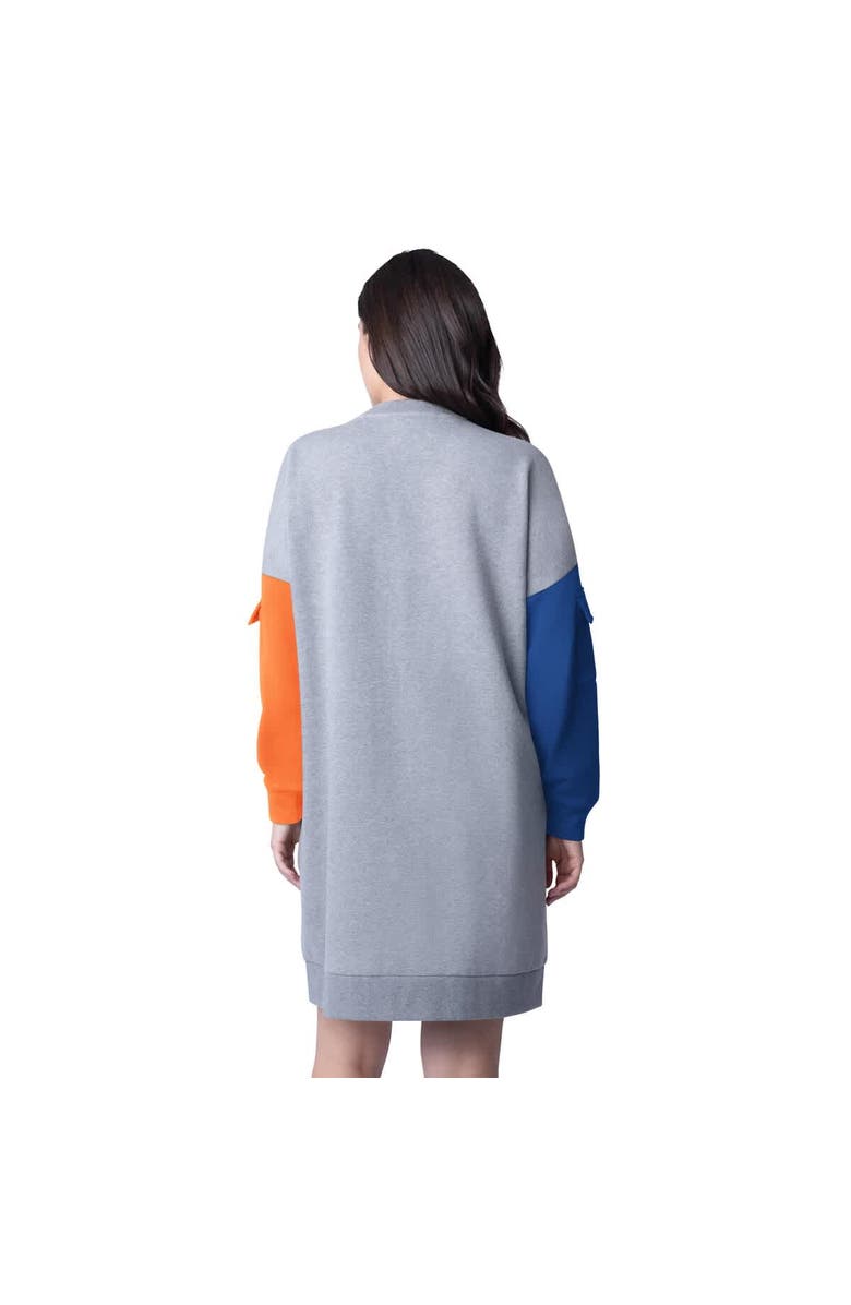 G-III 4HER BY CARL BANKS Women's G-III 4Her by Carl Banks Heather Gray New York Mets Free Ball Long Sleeve Sneaker Dress, Alternate, color, 