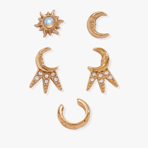 Sun & Moon Earring Set