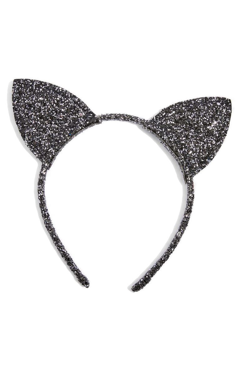 Topshop Glitter Cat Ears Headband, Main, color,