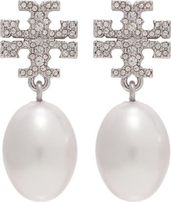 TORY BURCH ピアス KIRA PAVE PEARL DROP EARRING 60525 Kira Pavé Pearl Drop Earring: Women's Jewelry | Earrings