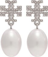 Tory Burch Moondance Pearl and Pavé Drop Earrings
