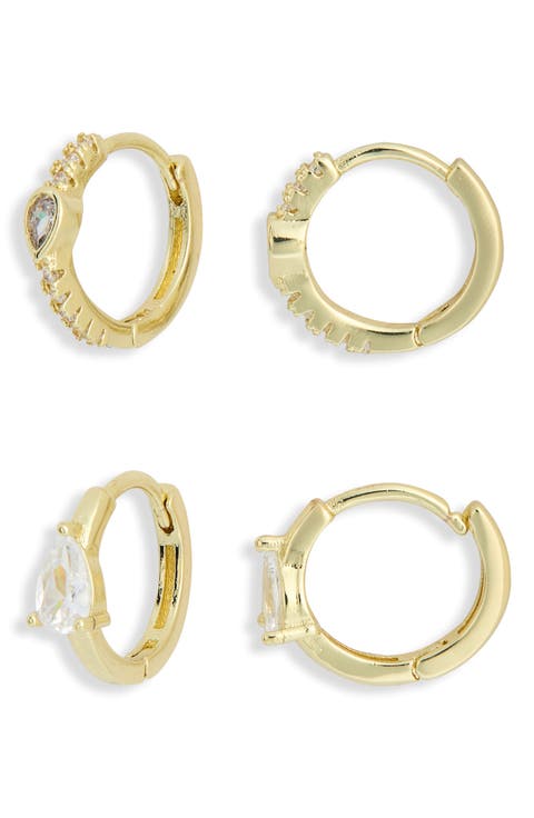 Set of 2 Assorted Huggie Hoop Earrings