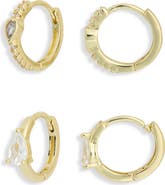NORDSTROM RACK Set of 2 Assorted Huggie Hoop Earrings
