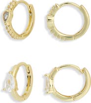 NORDSTROM RACK Set of 2 Assorted Huggie Hoop Earrings