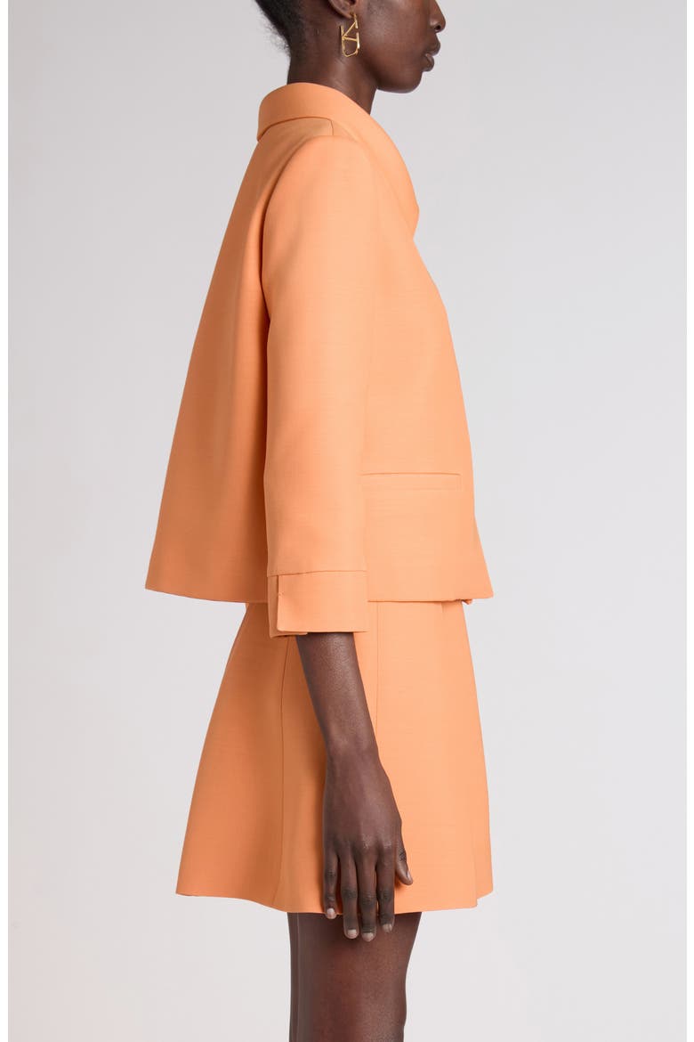 Wool & Silk Crepe Couture Jacket, Alternate, color, ORANGE
