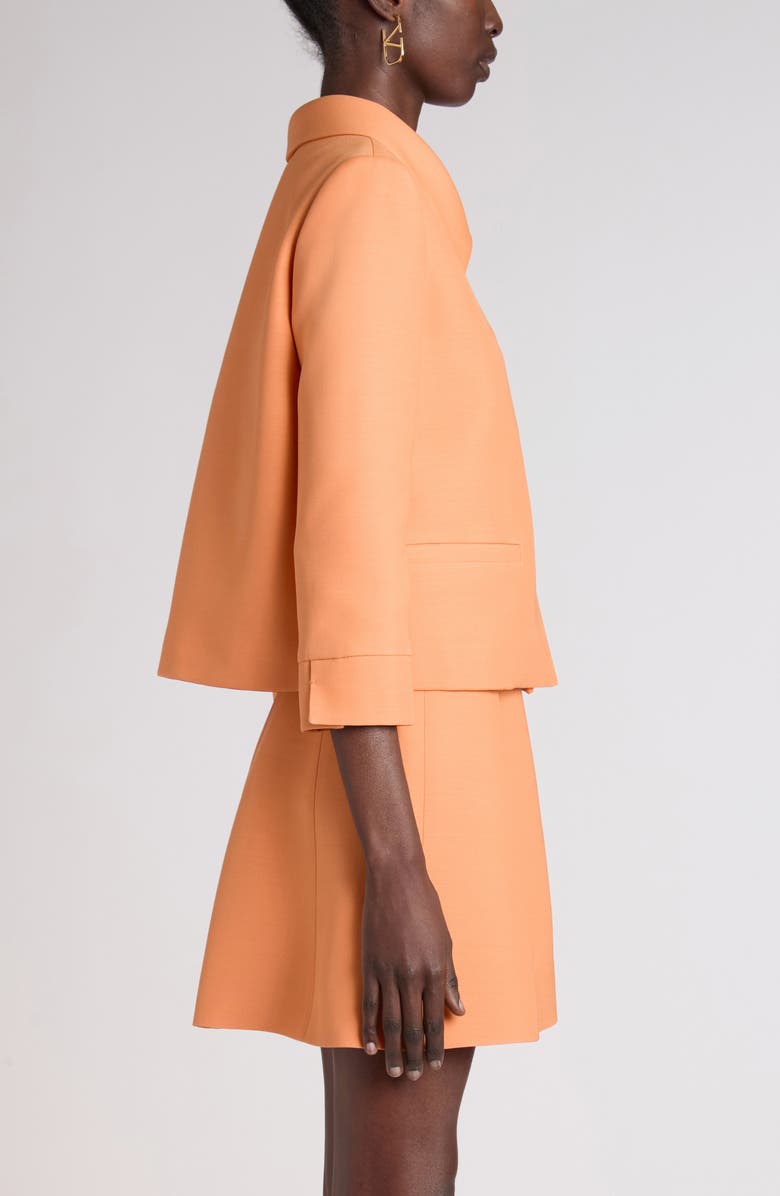 Valentino Garavani Wool & Silk Crepe Couture Jacket, Alternate, color, Orange