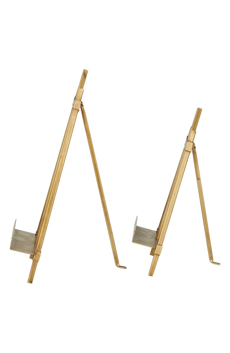 SONOMA SAGE HOME Goldtone Metal Traditional Easel with Foldable Stand - Set of 2, Alternate, color, Gold