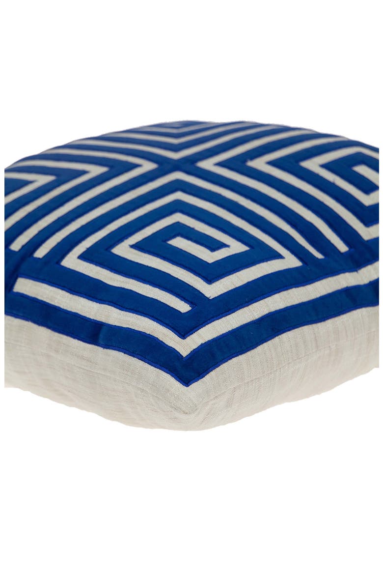 Gio Cotton Velvet Throw Pillow, Alternate, color, BLUE