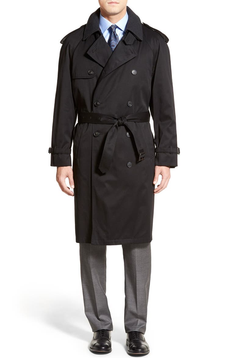 Barrington Classic Fit Cotton Blend Trench Coat, Main, color, BLACK