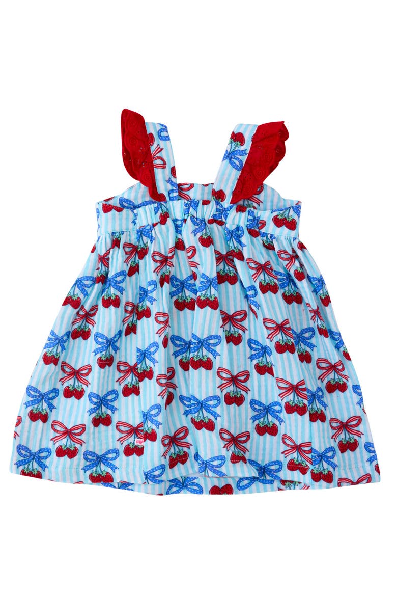 Cotton Gauze Flutter Bow Woven Dress, Alternate, color, Berries & Bows
