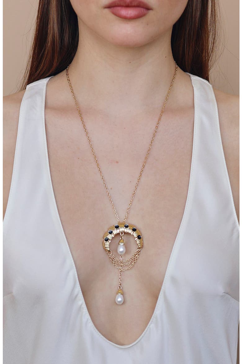 Dusk Pendant Necklace, Alternate, color, GOLD