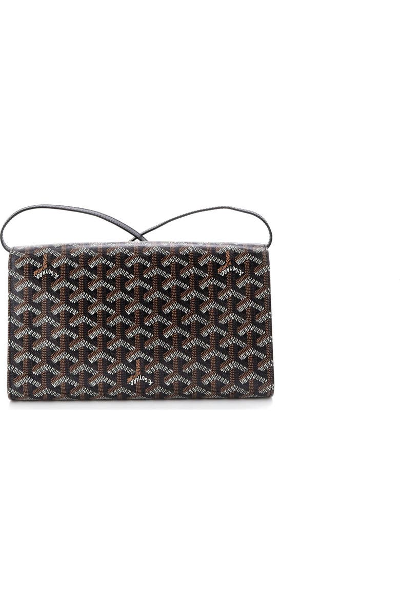 Pre-Owned Goyard Monte Carlo Clutch with Strap Coated Canvas PM, Alternate, color, Black