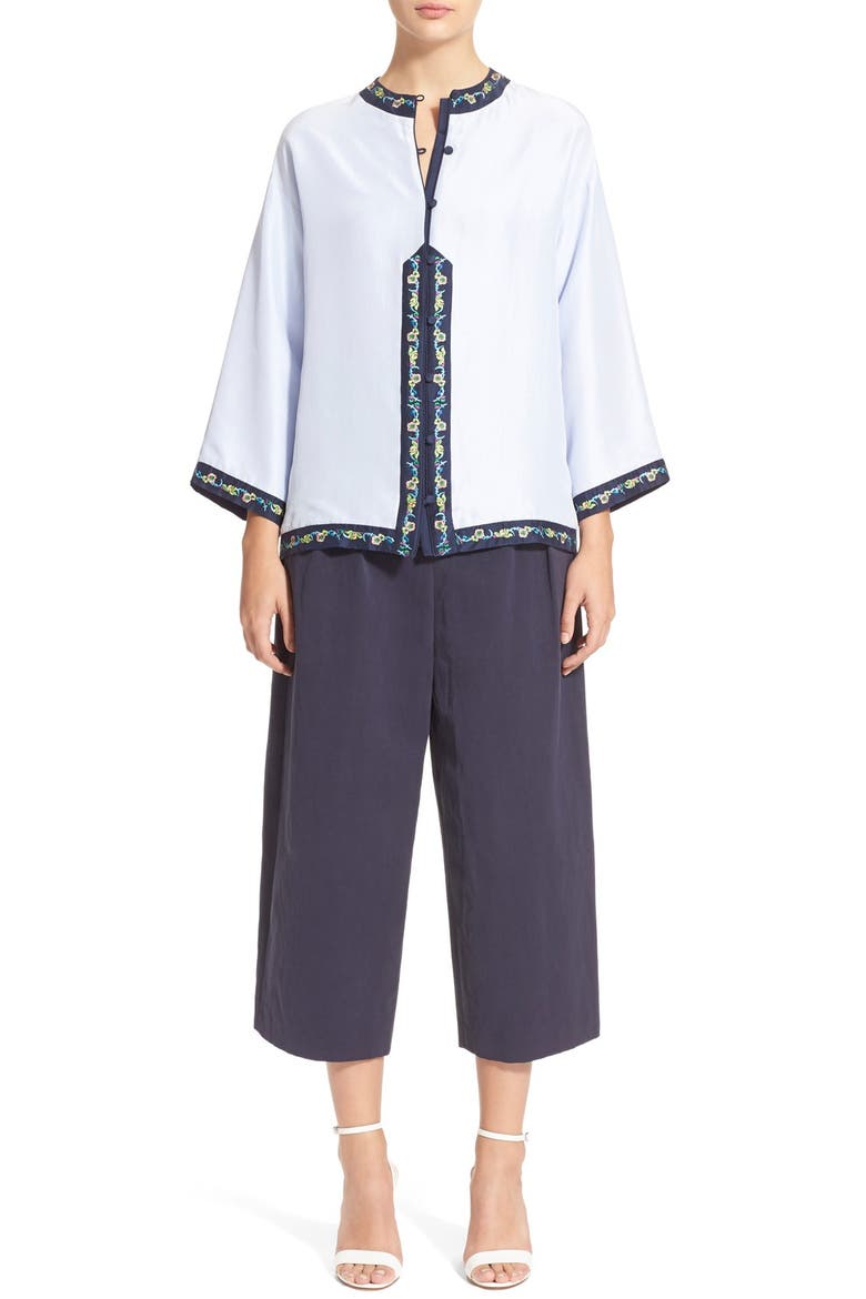 'Isla' Washed Raw Silk Blouse, Alternate, color, LAVENDER