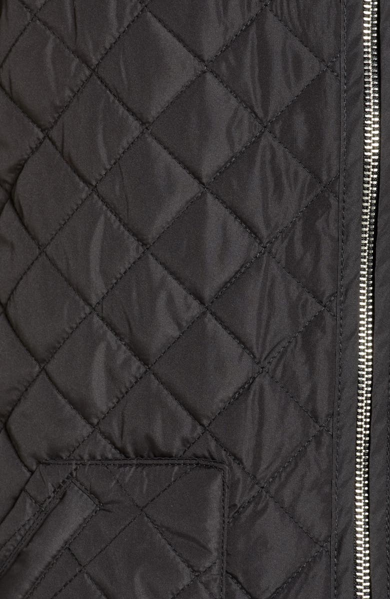 Zella Longline Water Resistant Quilted Bomber Jacket, Alternate, color,