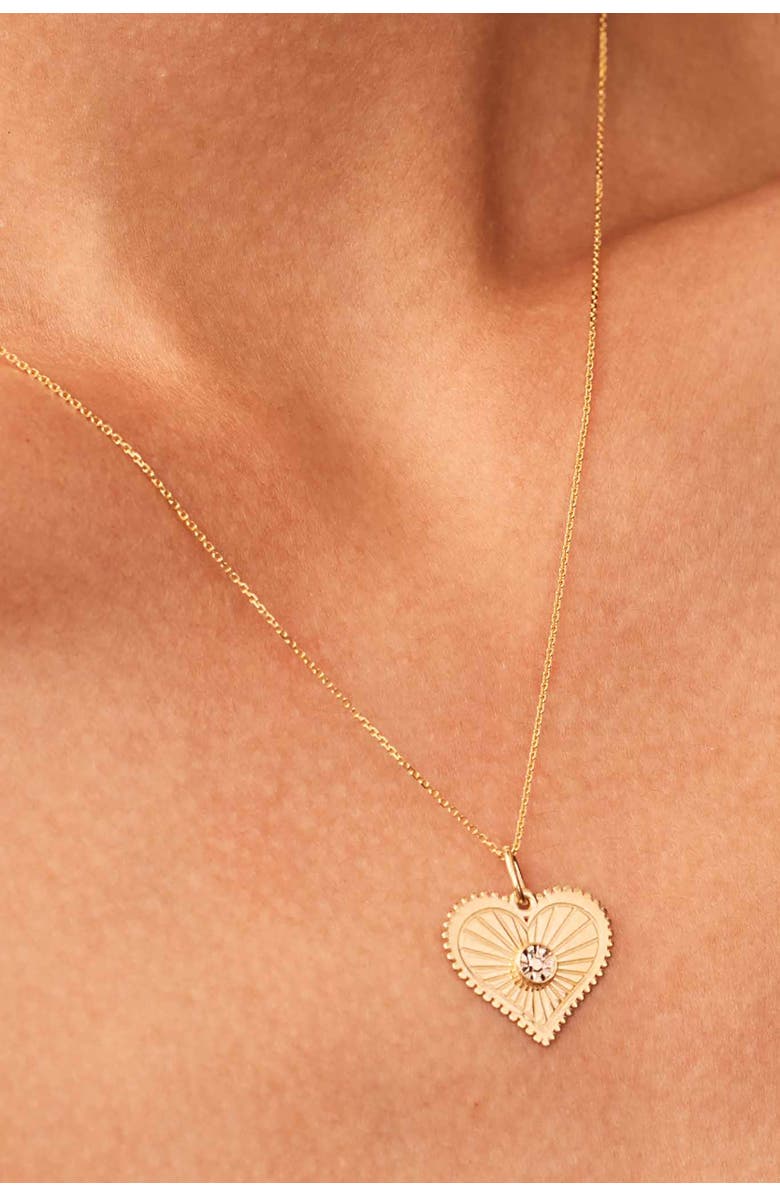 Oradina 14K Two Tone Gold Heartburst Pendant Charm, Alternate, color, 14K Two-Tone Gold