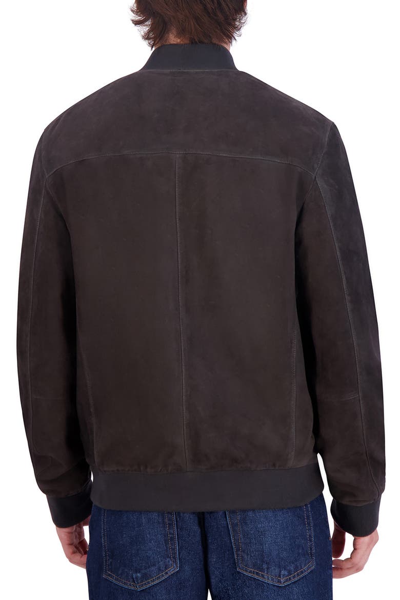 Suede Bomber Jacket, Alternate, color, GREY
