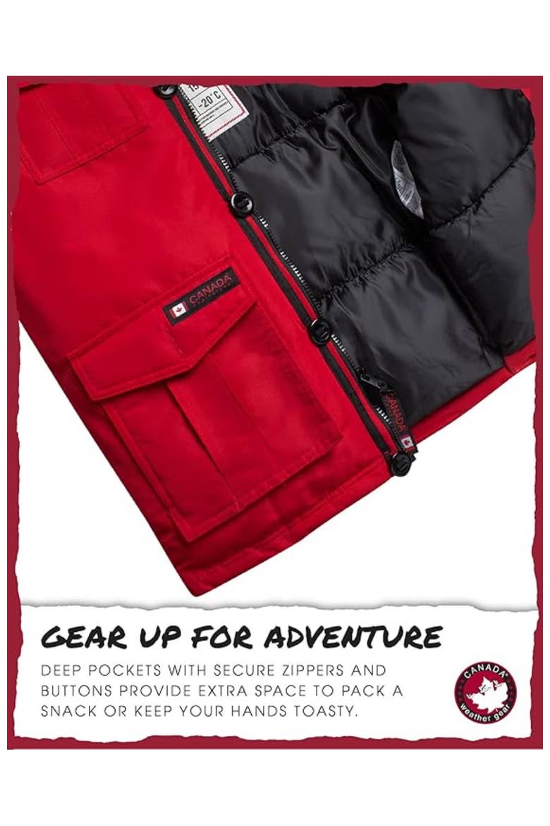 Boys' Heavyweight Winter Ski Jacket, Alternate, color, Red