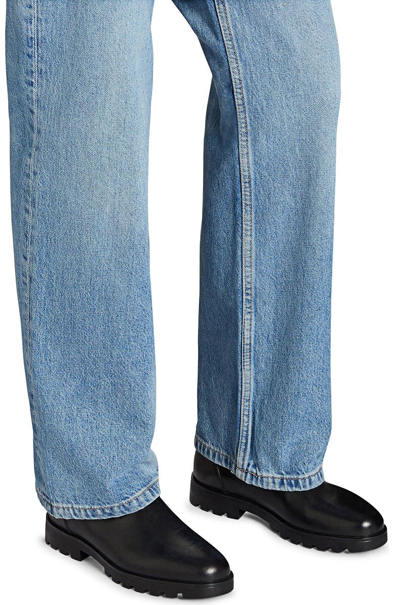 Santoni Women's Leather Chelsea Boot, Alternate, color, Black