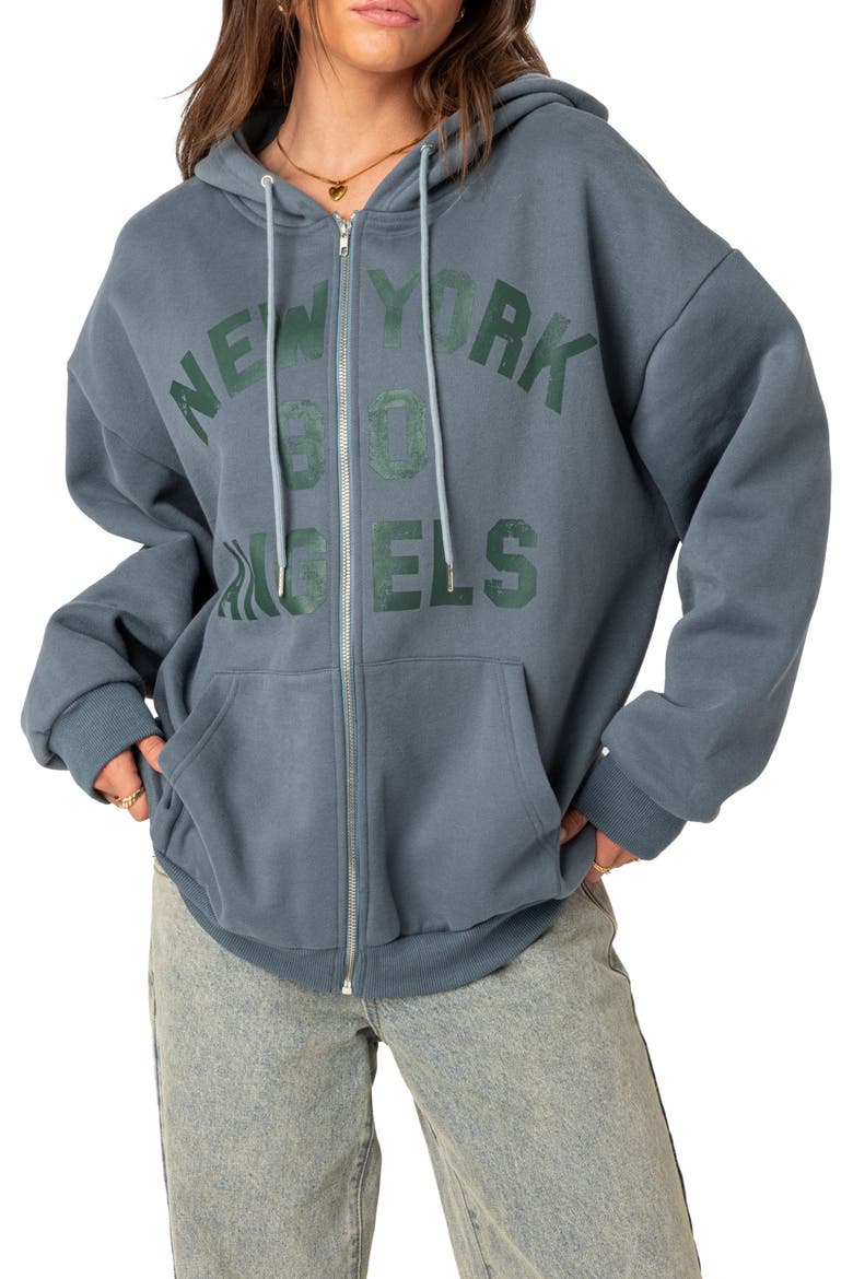 New York Angels Oversize Hoodie, Main, color, BLUE