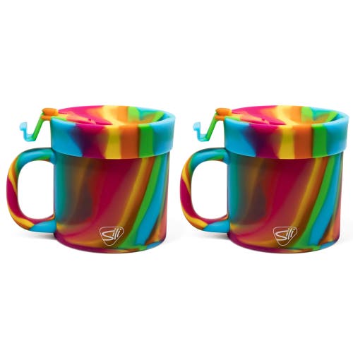 Silipint 2 Pack 16oz Silicone Coffee Mug W/ Lid, Hippie Hops