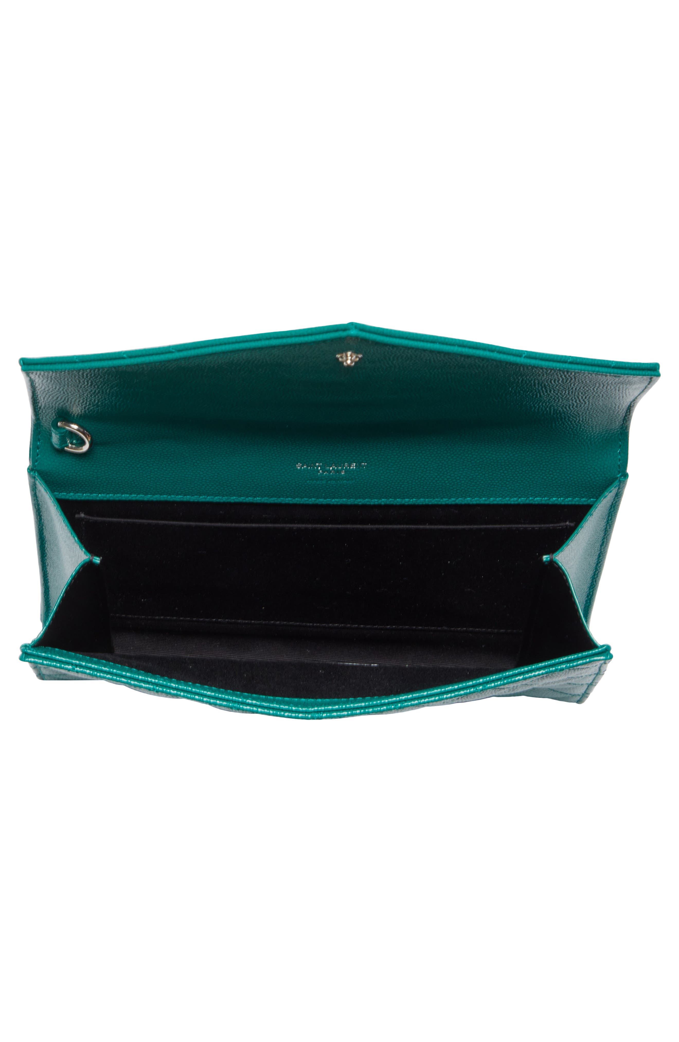 Saint Laurent Matelassé Leather Wristlet, Alternate, color, 