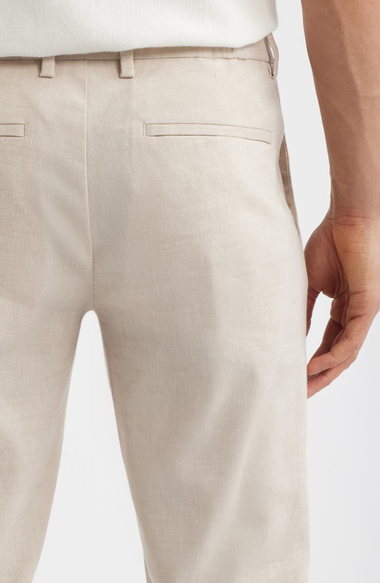 Nordstrom Linen Blend Flat Front Pants, Alternate, color, Grey Moonbeam - White